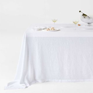 White linen tablecloth