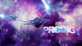 The USS Protostar warps through space in the "Star Trek: Prodigy" opener for Paramount+.