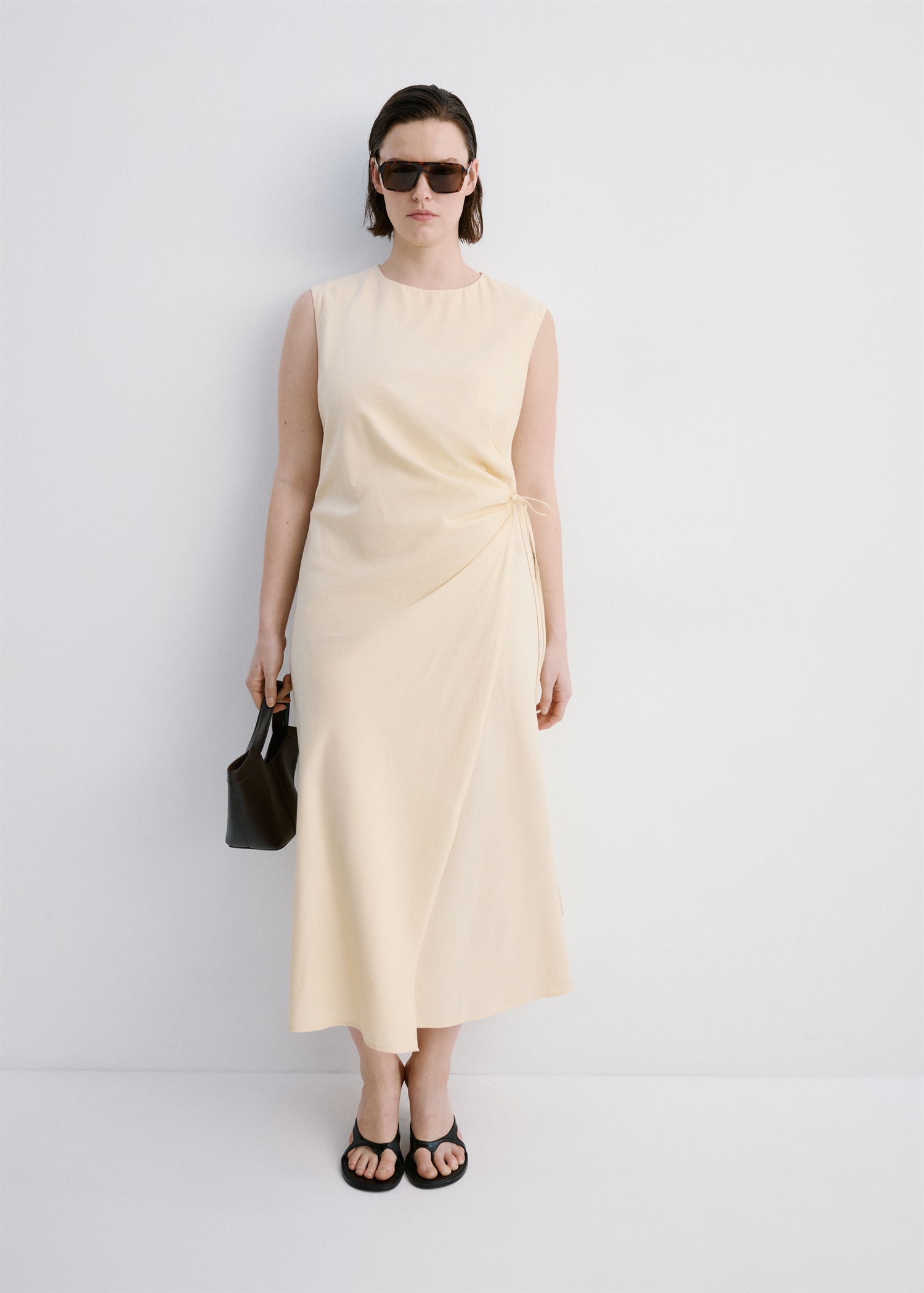 Wrap Midi-Dress With Knot - Women | Mango United Kingdom