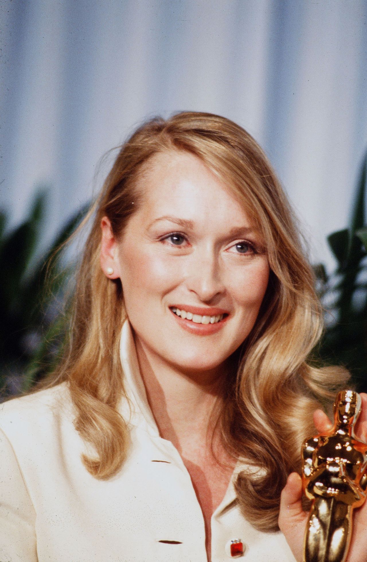 Meryl Streep after winning Best Supporting Actress during the 52nd Annual Academy Awards in 1980