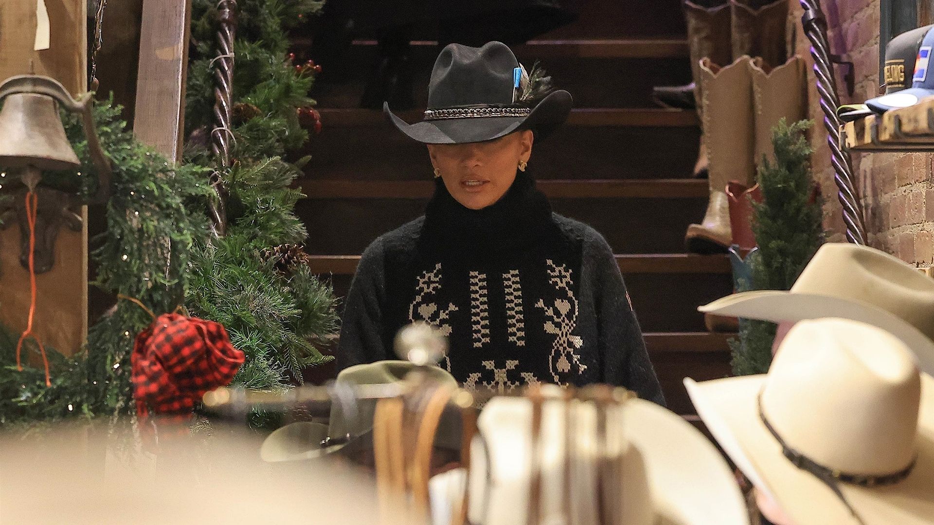 RARE Vintage Chanel CC Felt Cowboy Hat Vintage Charlie 1 Horse Black Cowboy Hat - Bernard Hats main image 3