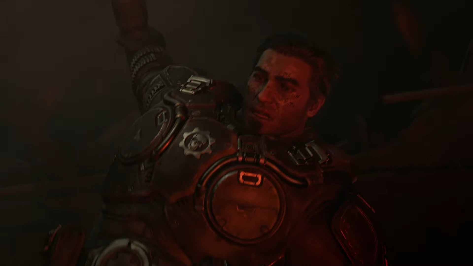 Gears of War: E-Day is a prequel set 14 years before the original action game, and yes, Dom is back