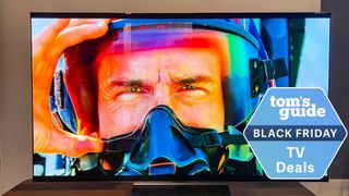 The LG C3 OLED model in our testing labs showing Tom Cruise in Top Gun: Maverick 
