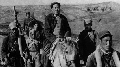 Mao Zedong on what is thought to be the Long March 