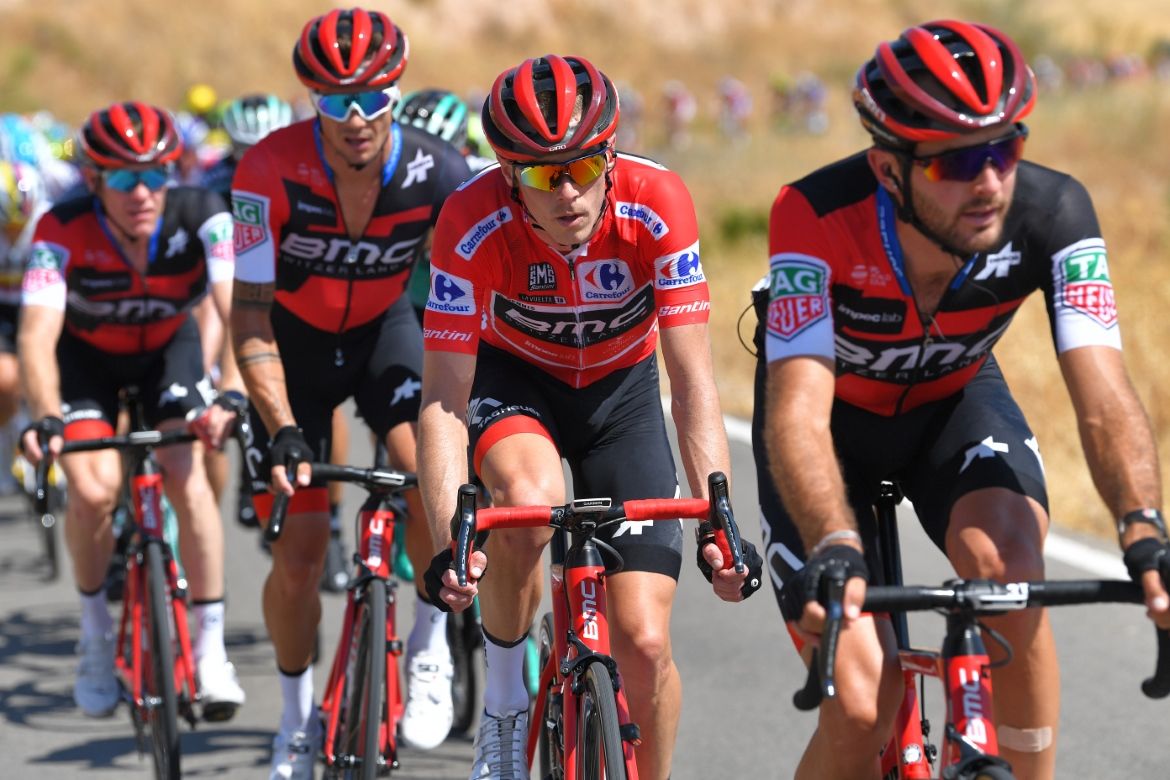 Rohan Dennis (BMC) in the leader's jersey