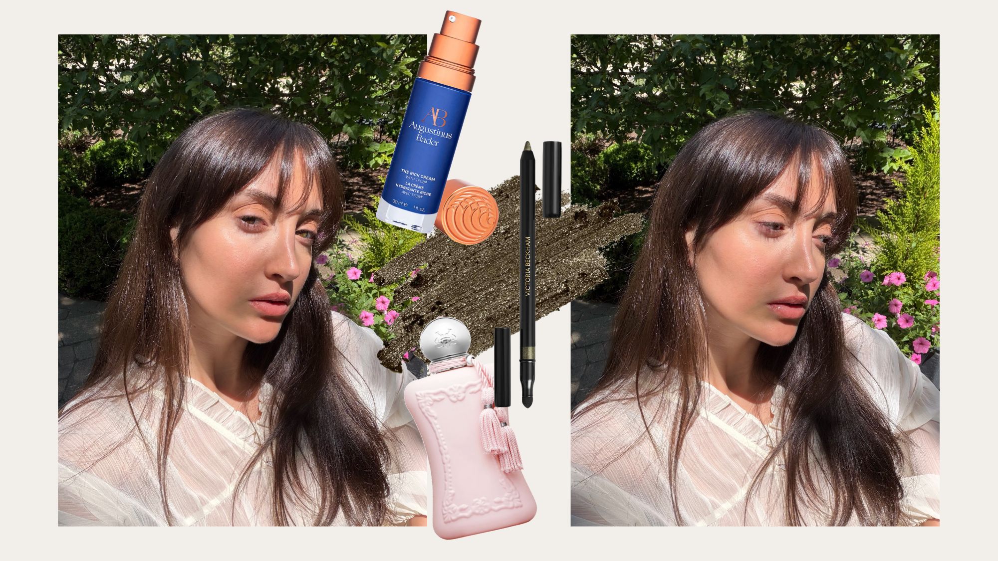 An image of associate beauty editor Alyssa Brascia and Bluemercury products overlaid.