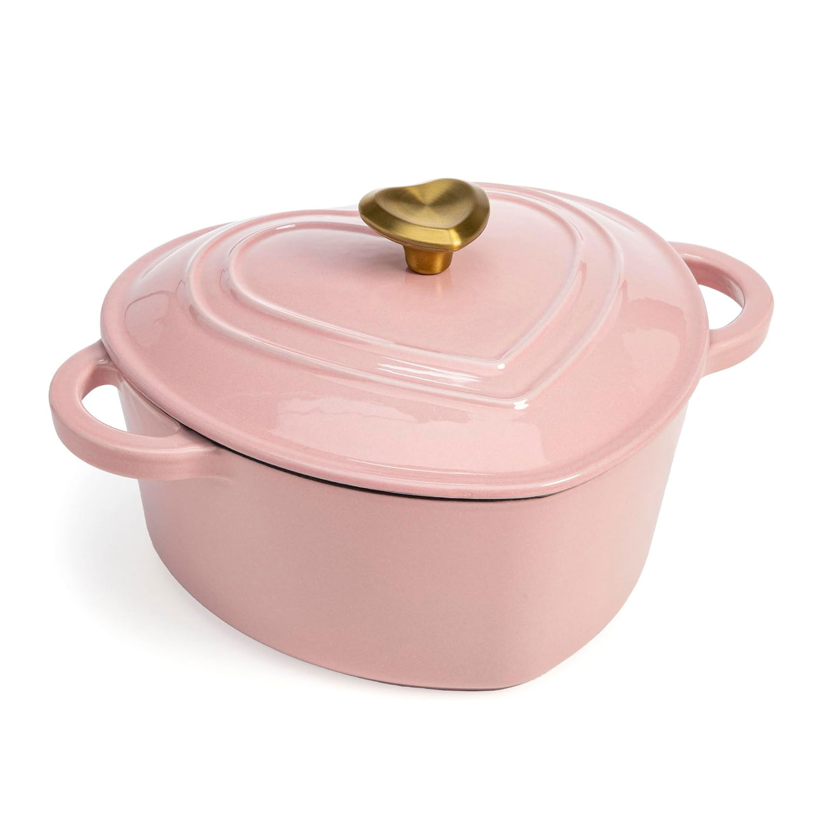 Paris Hilton Enameled Cast Iron Dutch Oven Heart-Shaped Pot With Lid