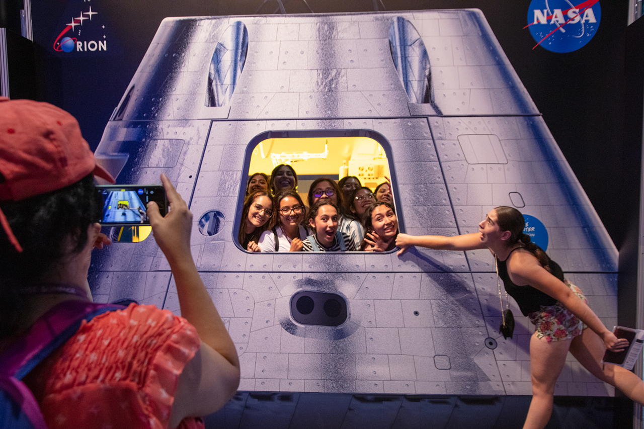 Space Center Houston's new Artemis exhibit includes an Orion capsule.