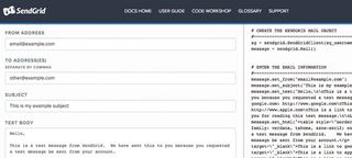 SendGrid’s Code Workshop generates code in your favourite language from a fillable form