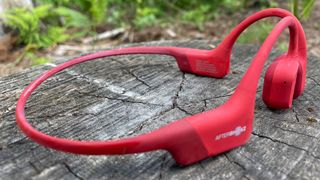 The AfterShokz Aeropex headphones shot from the side