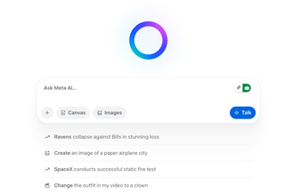A screenshot of Meta AI's homepage