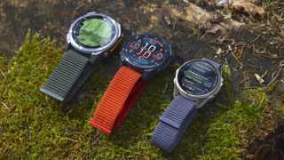 Photo of the three sizes of the Garmin Fenix 8 AMOLED watches