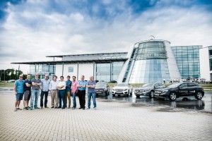 Teams line up at Mercedes-Benz World ahead for day 1 of #TheOpenRoadtrip