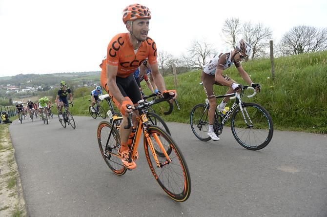 Davide Rebellin (CCC Polsat) would up in 13th place in the Amstel Gold Race