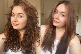Freelance beauty editor Lucy before and after using the ghd Max Styler