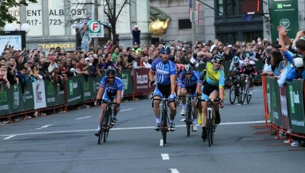 Karl Menzies (UnitedHealthcare) thought he had the race won, but Luke Keough (Team Mountain Khakis/SmartStop) slipped by him at the line.