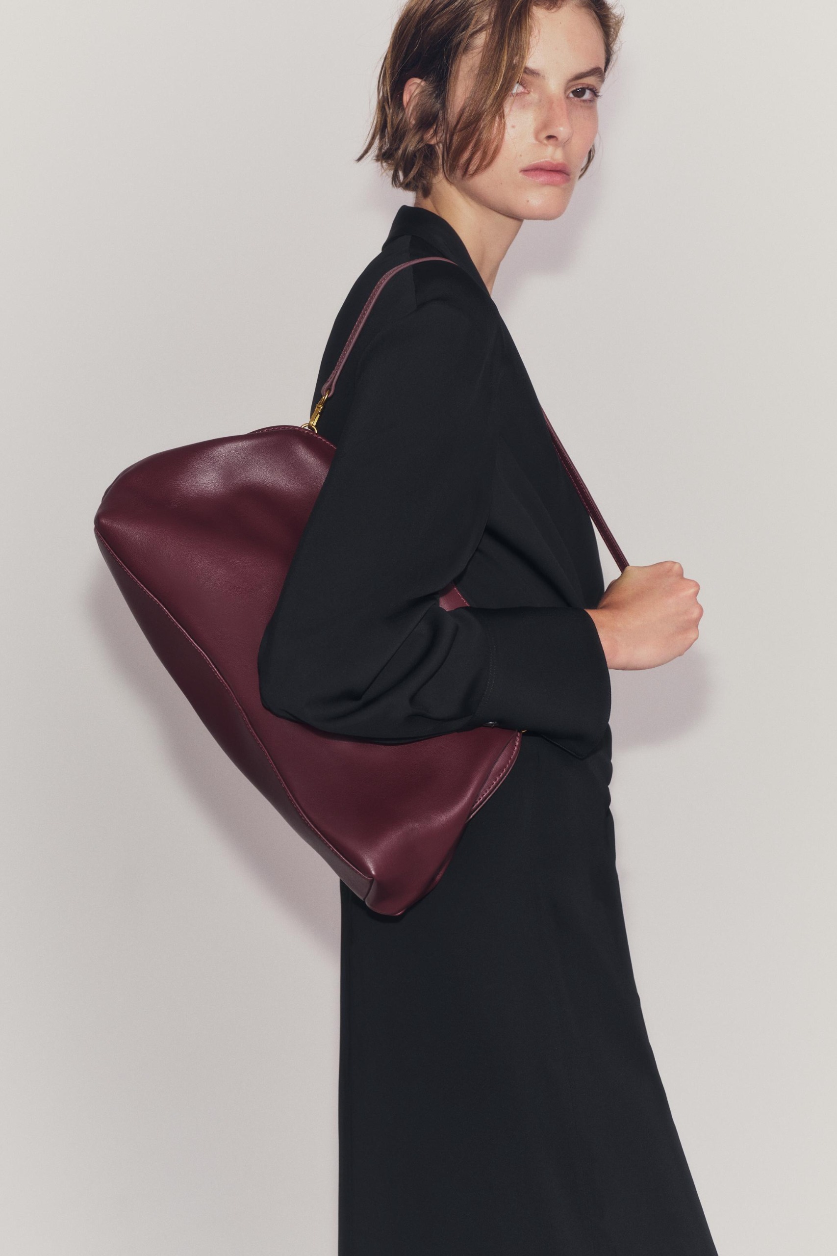 Leather Clutch Bag - Red - One Size Only
