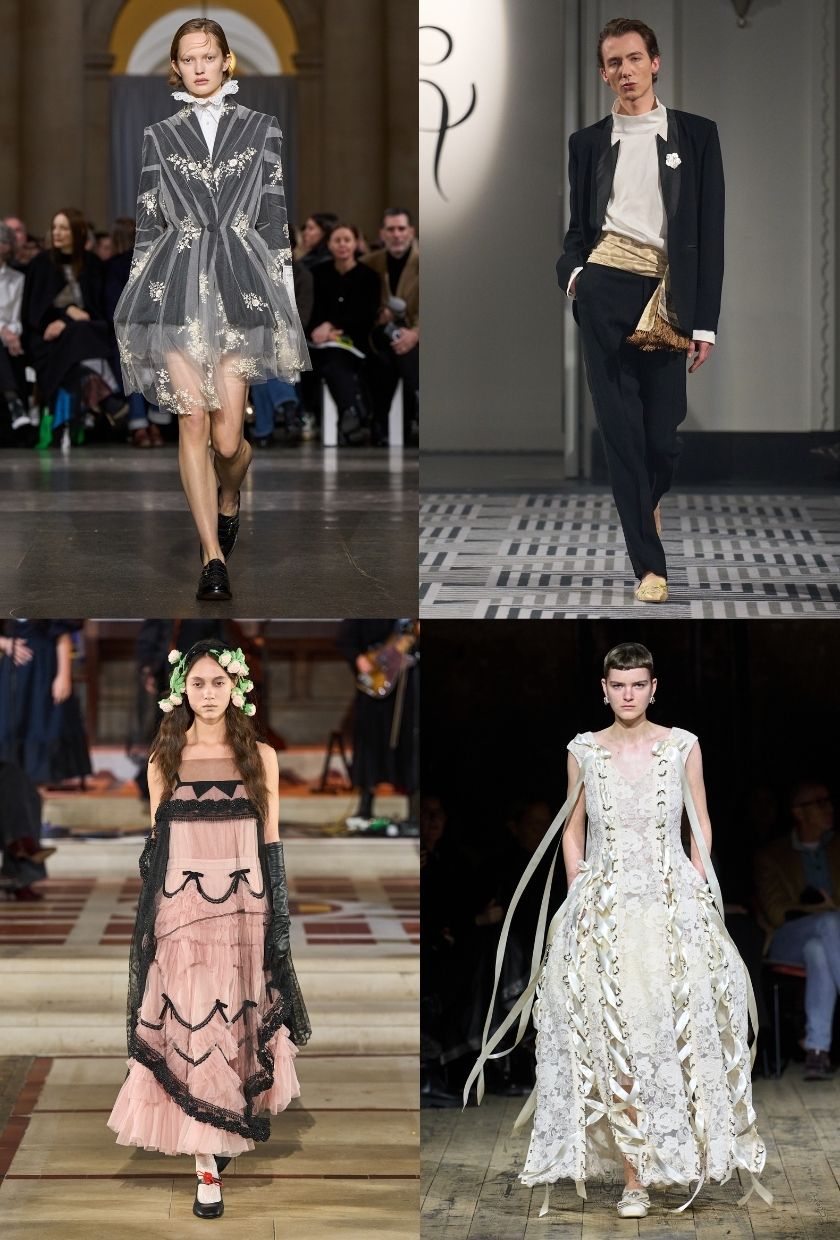 Collage of runway images from London Fashion Week AW/26