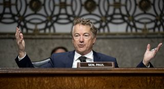 Sen. Rand Paul (R-KY) questions Dr. Anthony Fauci, White House Chief Medical Advisor and Director of the NIAID, at a Senate Health, Education, Labor, and Pensions Committee hearing on Capitol Hill on January 11, 2022 in Washington, D.C.