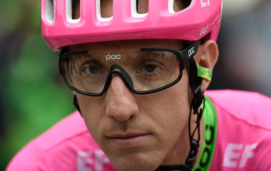 Team EF Education First - Drapac's Canadian cyclist Michael Woods arrives for the start of the 12th stage of the 73rd edition of "La Vuelta" Tour of Spain cycling race, a 181.1km route from Mondonedo to MaÃ±on, on September 6, 2018. (Photo by MIGUEL RIOPA / AFP)