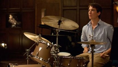 Miles Teller plays the drums in Whiplash