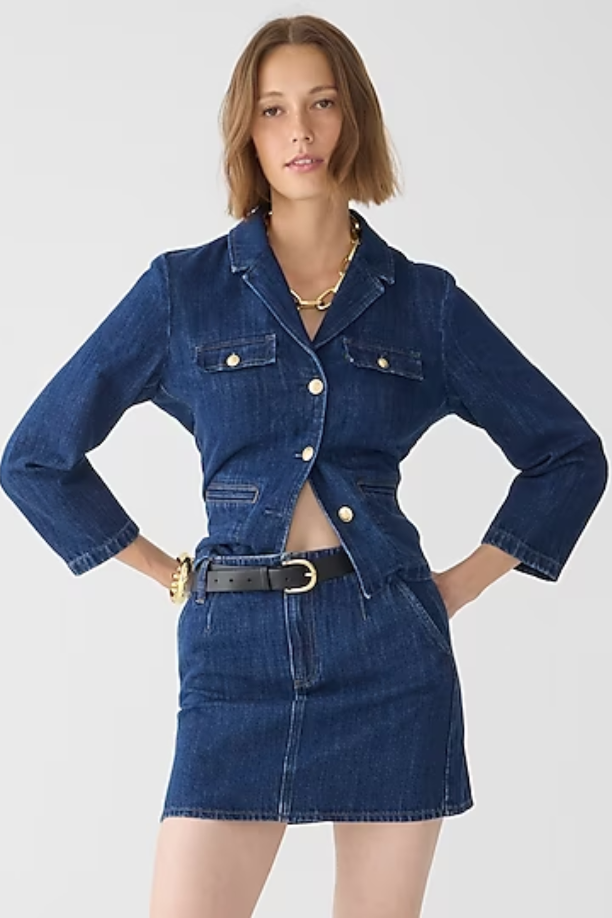 J.Crew Denim mini skirt in resin wash