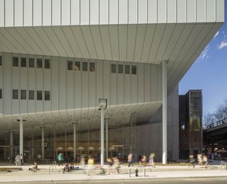 Outside view of the Whitney Museum from the street