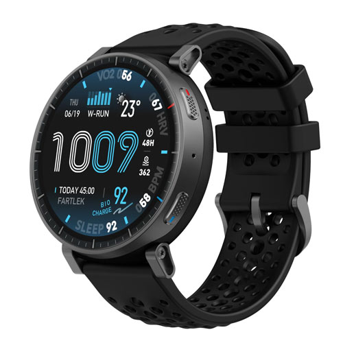 Amazfit Active Max watch in black on a white background.