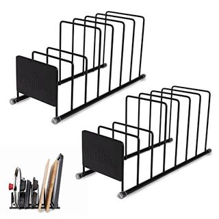  2-Pack Matte Black Kitchen Storage Organization Stand. The front fou