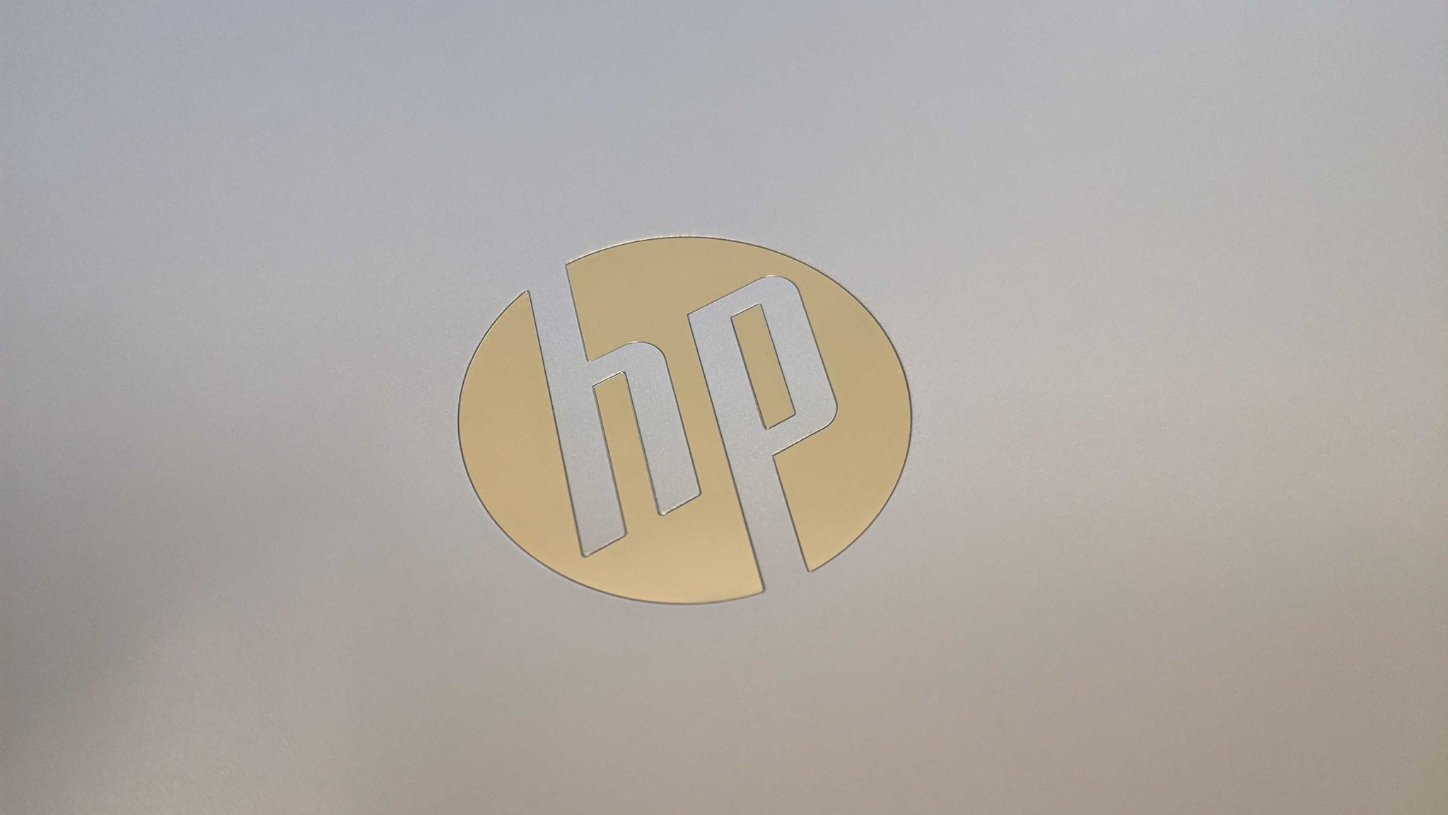 HP Chromebook x360 14 close-up on HP logo