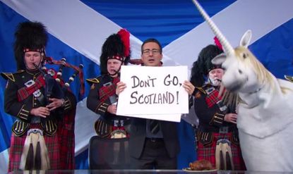 John Oliver channels British romantic comedies to plead for Scotland to stay