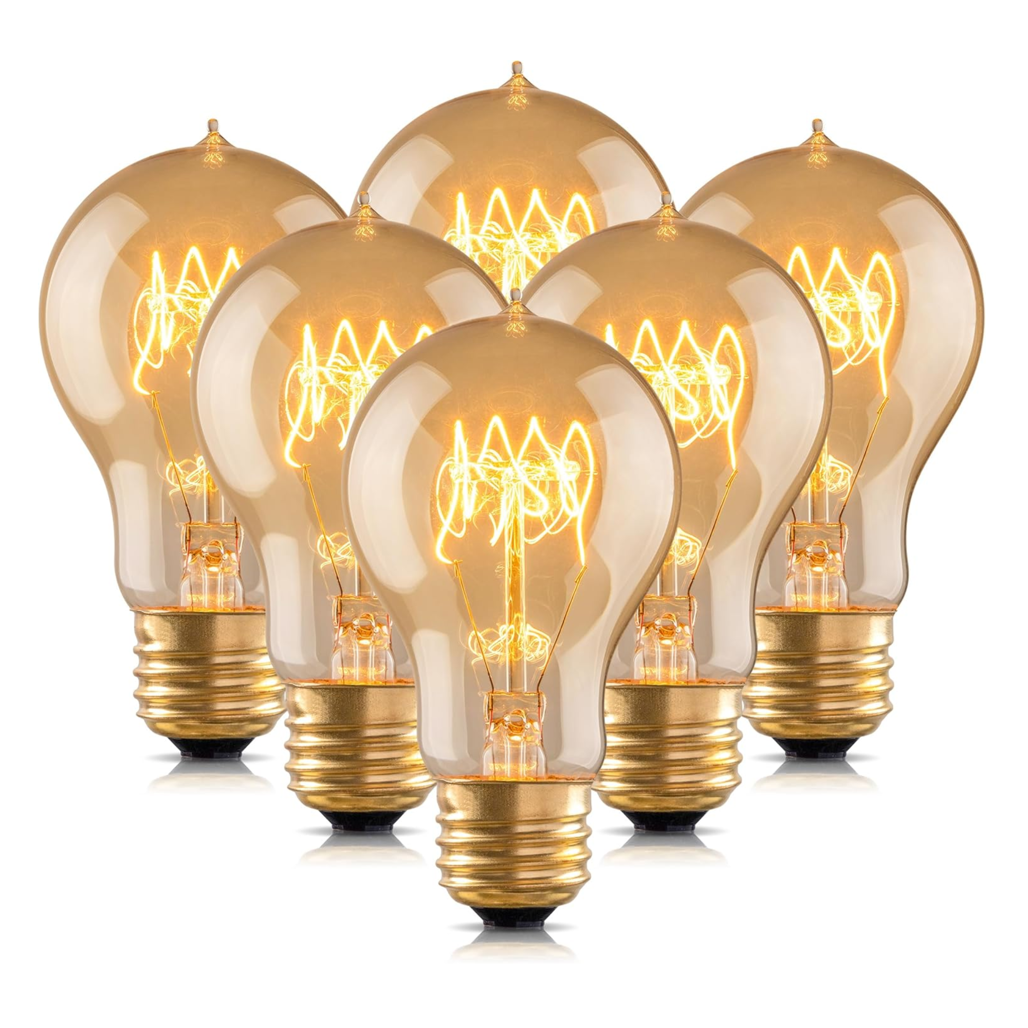 a set of six light bulbs