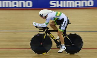 Australia's Rebecca Wiasak competes in the Women's Individual pursuit qualification during the 2016 Track Cycling World Championship