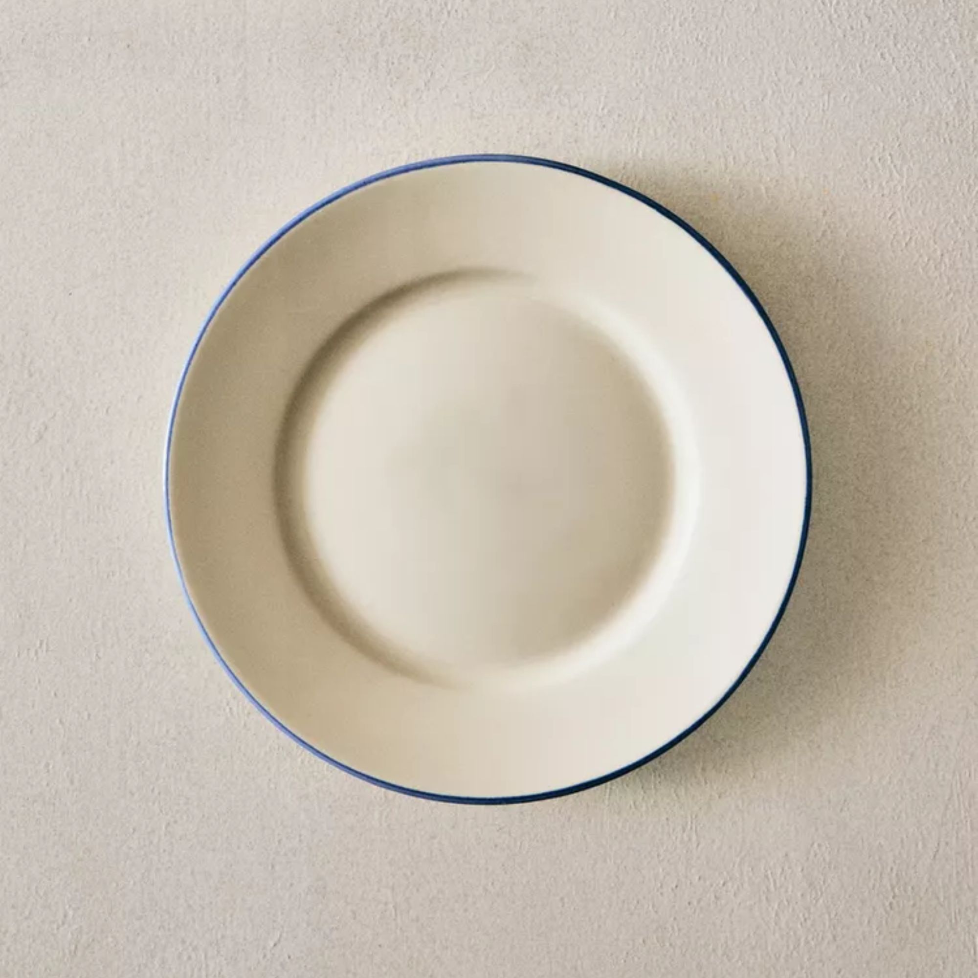 Stoneware Dessert Plate with Rim Detail