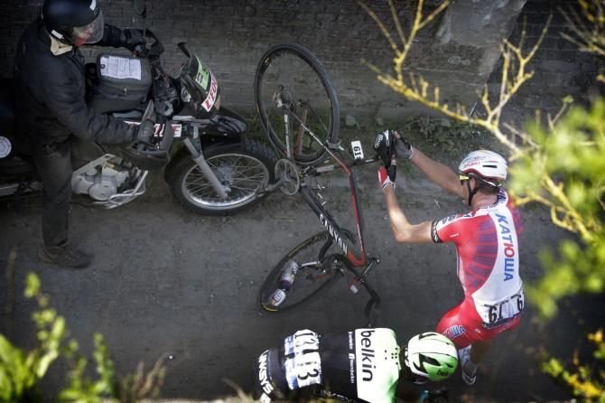 Alexander Kristoff (Team Katusha) crashed out early