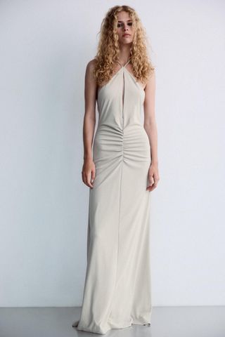 Long Draped Halter Dress