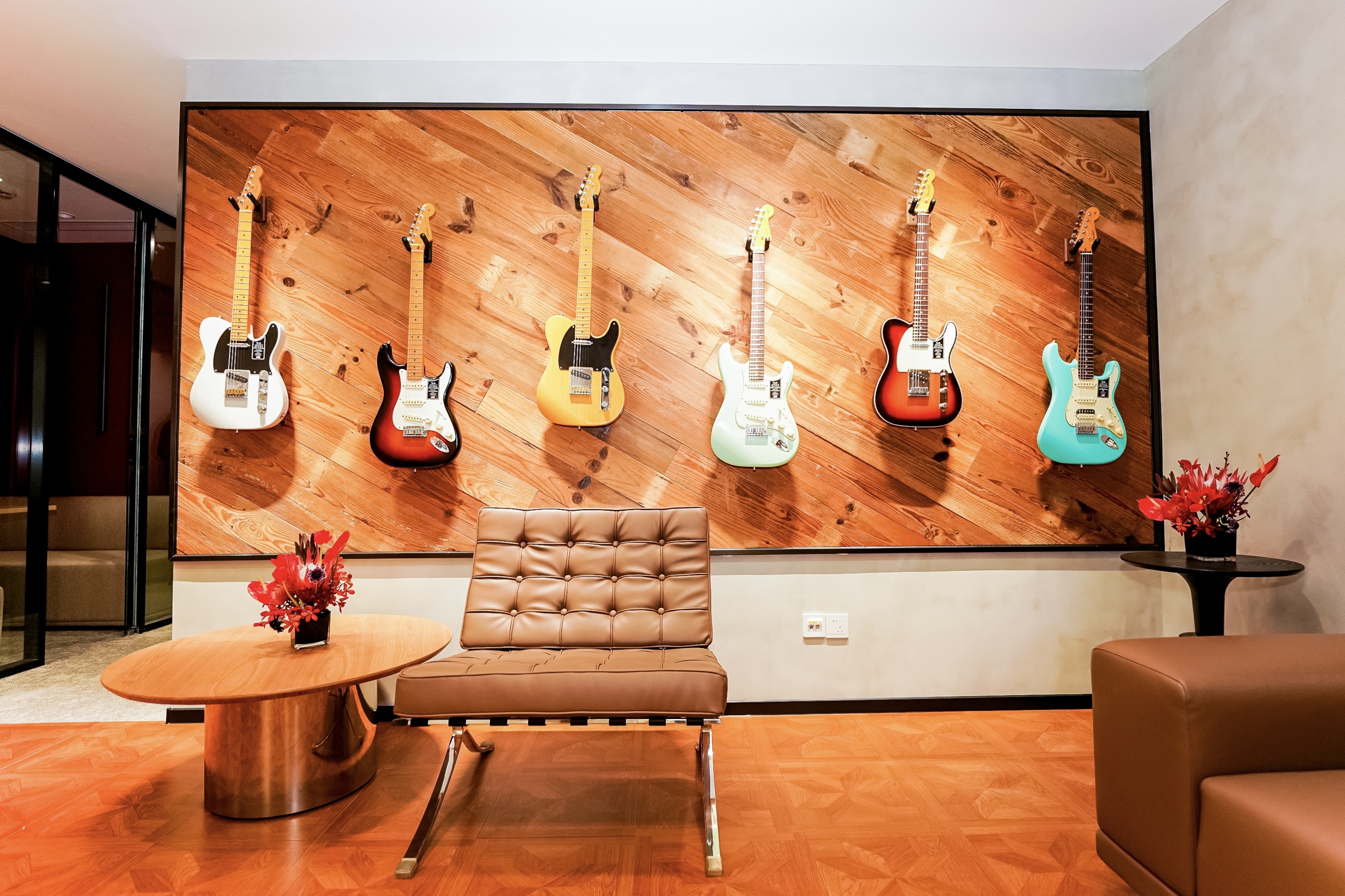 A view of the second floor of the Fender Artist Showroom Shanghai