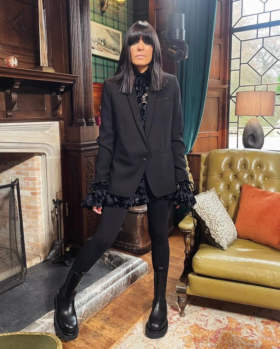 Claudia Winkleman wearing spanx leggings