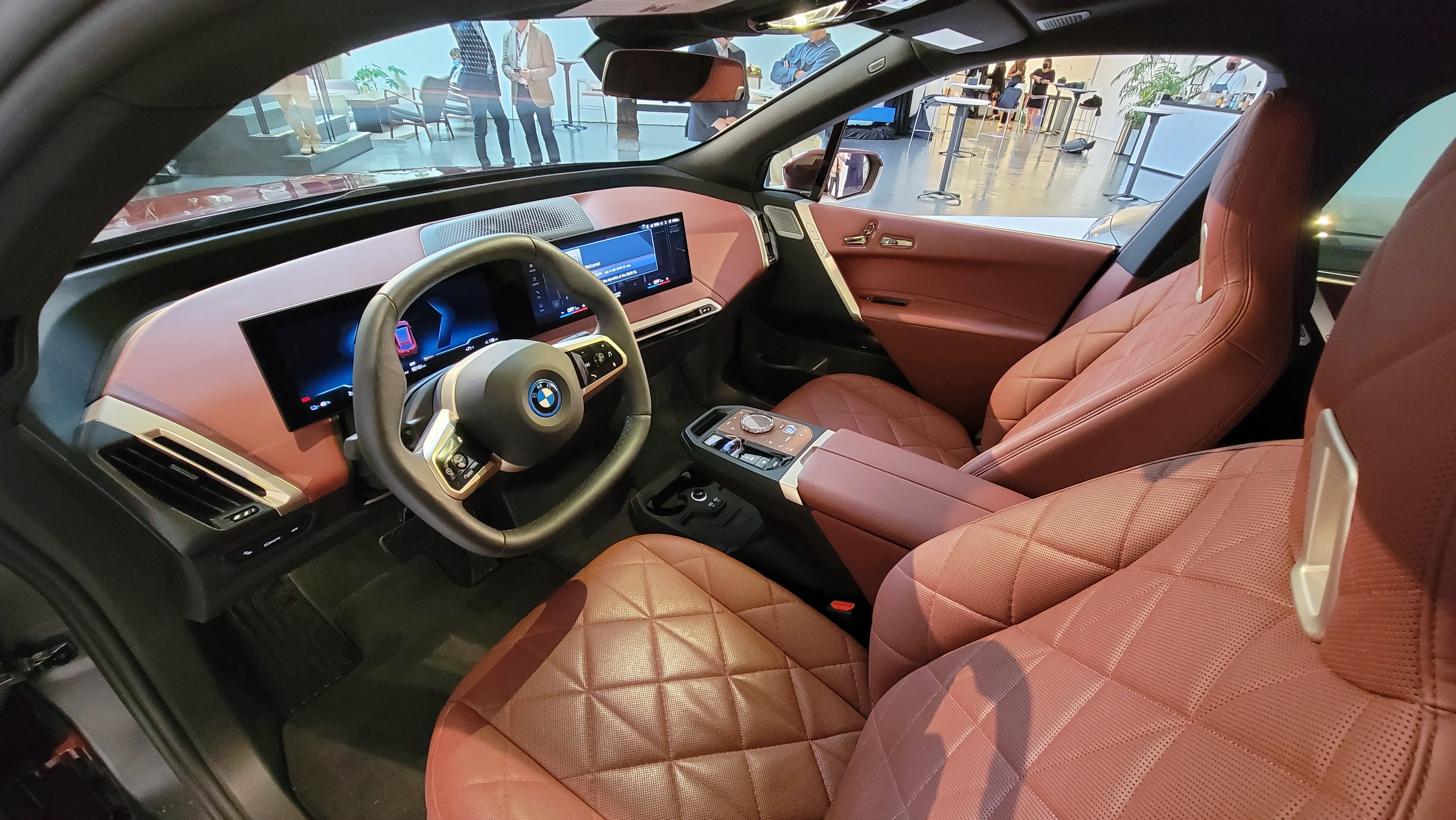 View of the front cabin of the BMW iX