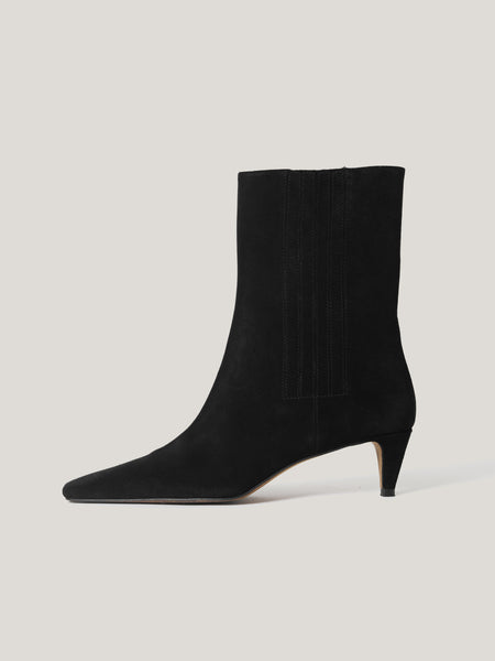 Suede Valerie Ankle Boot | Black