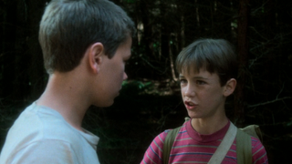 Gordie and Chris arguing in Stand By Me.