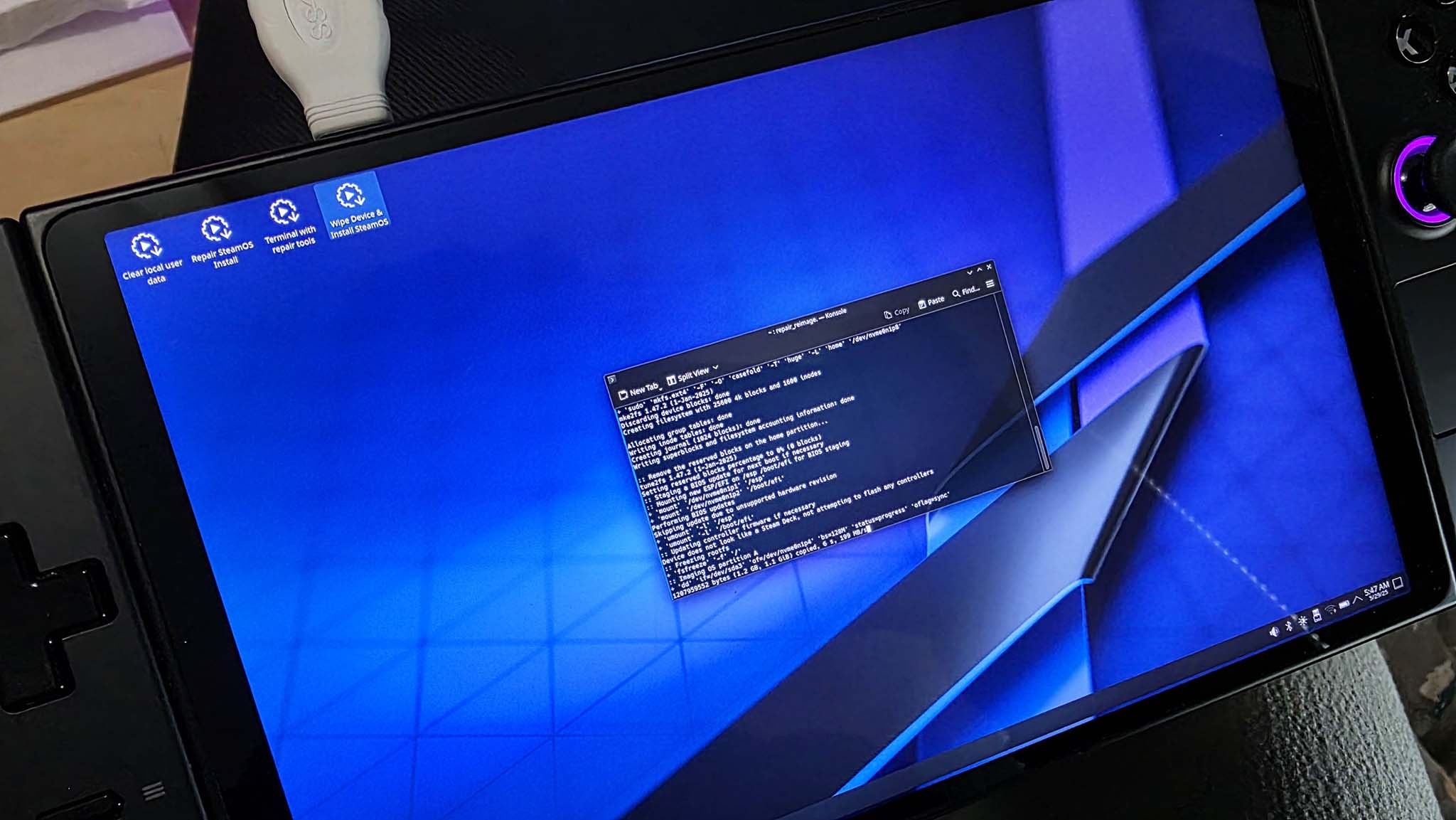 Reimaging SteamOS on Legion Go.