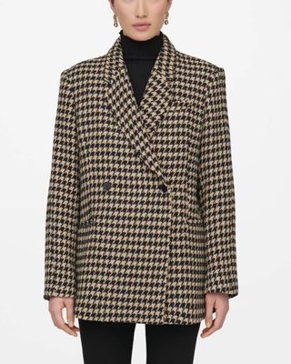 ANINE BING, Kaia Houndstooth Wool Blazer