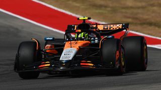 Lando Norris of Great Britain driving the (4) McLaren MCL39 Mercedes on track during practice ahead of the F1 Grand Prix of United States at Circuit of The Americas on October 17, 2025 in Austin, Texas.