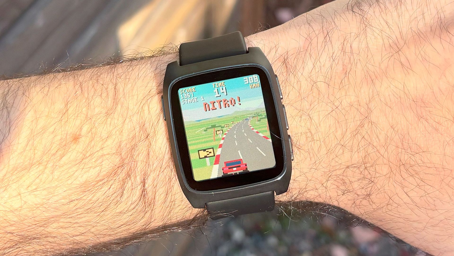 Close-up of the Pebble Time 2 smartwatch
