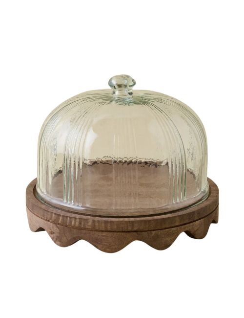 Wavy Edge Cake Stand + Fluted Dome