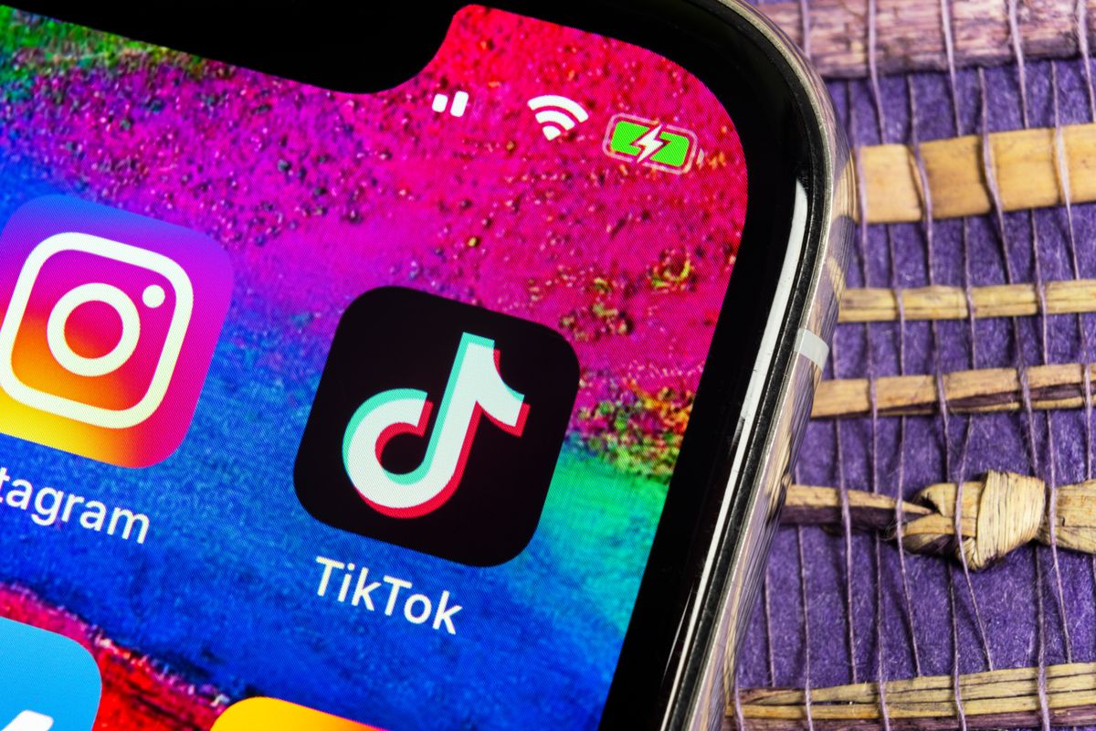 TikTok app on a smartphone