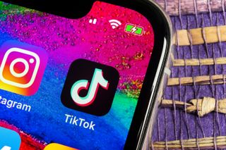 TikTok app on a smartphone