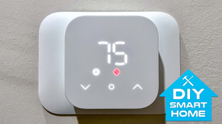 DIY smart home amazon smart thermostat mounted on wall