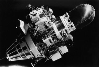 The Luna 9 lander was carried to the moon atop a rocket-powered descent stage.